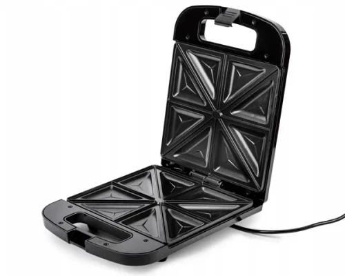 Opiekacz sandwich na cztery kanapki 1400 W czarny Huslog otwarty