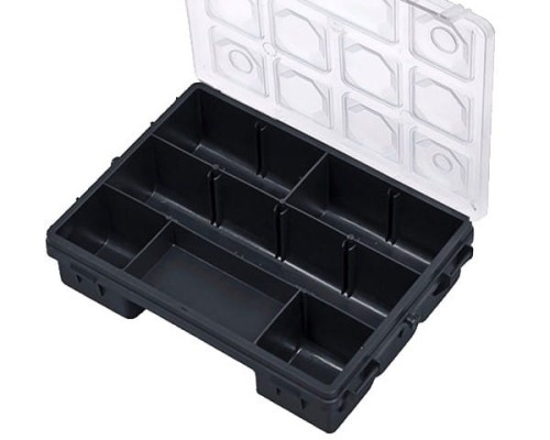 Organizer posiada przezroczystą pokrywę