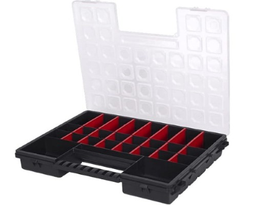 Przezroczysta pokrywa ułatwia szybkie wyszukiwanie potrzebnego przedmiotu