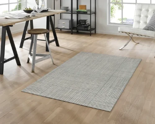 Dywan do salonu 200 x 140 cm duży beżowy - aranżacja w pokoju dziennym