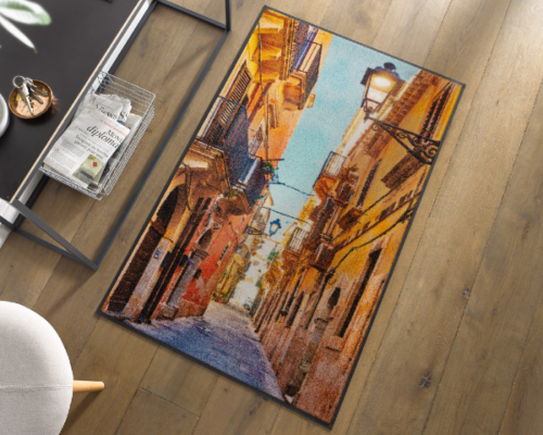 Włoska stara ulica dywanik dekoracyjny 120x75 cm Vicolo Siciliano - aranżacja w pokoju