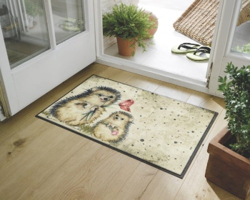 Wycieraczka do butów 60 x 40 cm Jeże - aranżacja przed drzwiami