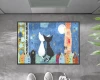 Wycieraczka w kotki 75 x 50 cm - aranżacja przed drzwiami