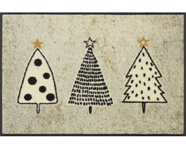 wycieraczka świąteczna z choinkami 60 x 40 cm - widok z góry