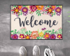 Wycieraczka do butów z napisem Welcome 85 x 60 cm - aranżacja przed wejściem
