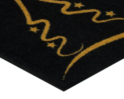 Elegancka wycieraczka świąteczna 60 x 40 cm czarna - detal