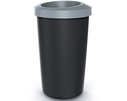 Wysoki kosz na śmieci 45L czarno-szary Compacta R Drop