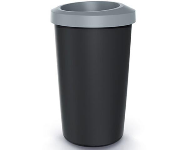 Wysoki kosz na śmieci 45L czarno-szary Compacta R Drop