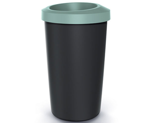 Wysoki kosz na śmieci 45L czarno-zielony Compacta R Drop
