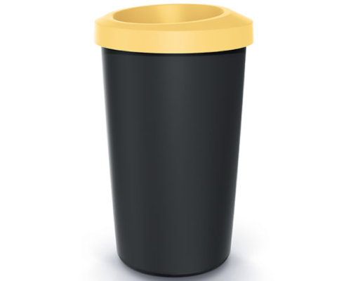 Wysoki kosz na śmieci 45L czarno-żółty Compacta R Drop