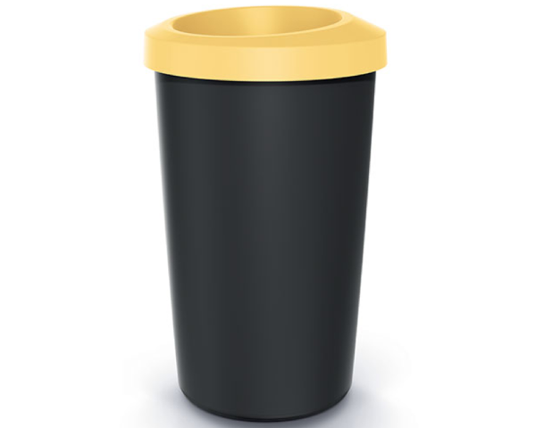 Wysoki kosz na śmieci 45L czarno-żółty Compacta R Drop