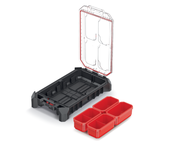 Organizer na narzędzia z pojemnikami zamykany Kistenberg MSX KMX40258B - 3