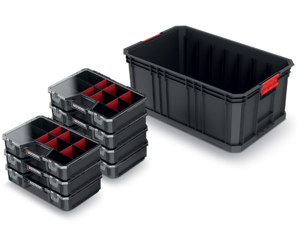 Kosz transportowy z organizerami zestaw 8w1 Kistenberg KMS553520R7