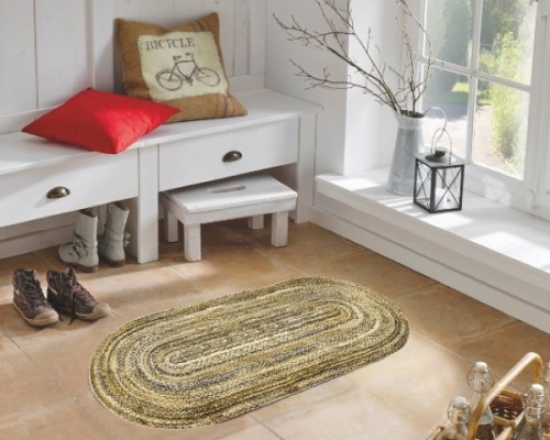 Piękny dywanik owalny brązowy długi 150 x 70 cm Wovells Grain