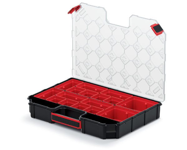 Organizer narzędziowy 39 cm z kuwetami walizka Tager