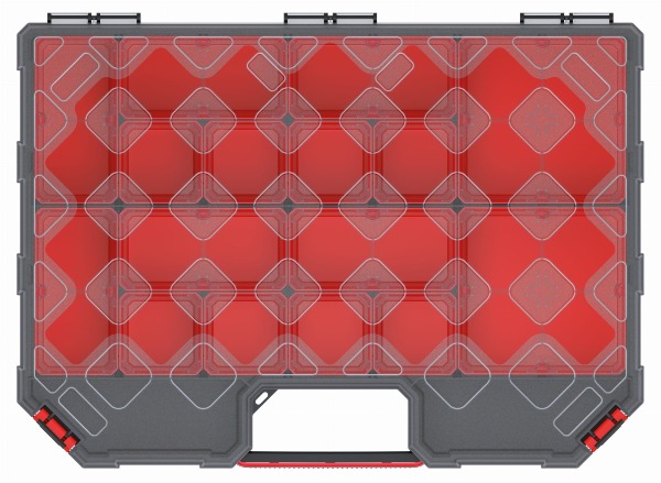Organizer narzędziowy 39 cm z kuwetami walizka Tager