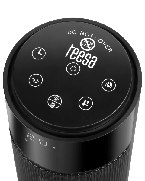 Termowentylator kolumnowy funkcja imitacji kominka + pilot góra