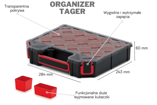 Skrzynka narzędziowa z 5 organizerami Kistenberg Tager Case
