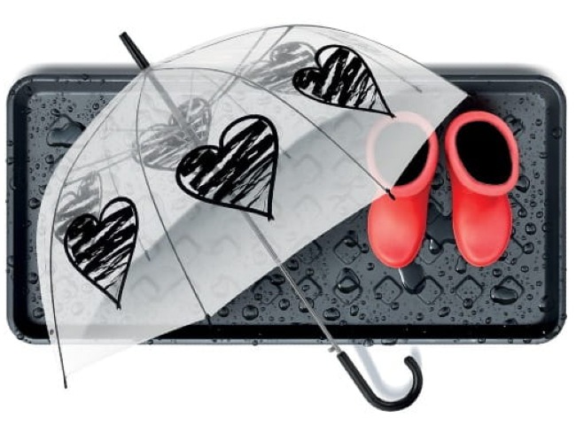 Ociekacz na buty 72 x 35 cm tacka podstawka pod obuwie prezentacja z parasolem i obuwiem