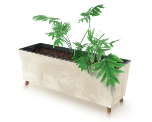 donica-prostokatna-na-nozkach-kremowa-prosperplast-urbi-case-aranzacja-z-roslina