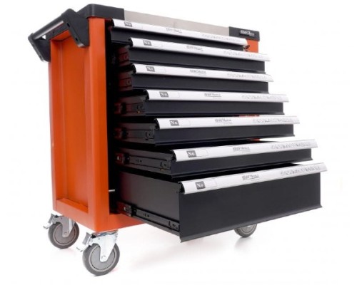 Szafa narzędziowa z pełnym wyposażeniem - 258 elementów - szuflady różnej wysokości