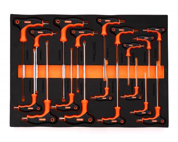 Szafa na narzędzia z wyposażeniem Kraft Dele - prezentacja zawartości szuflady