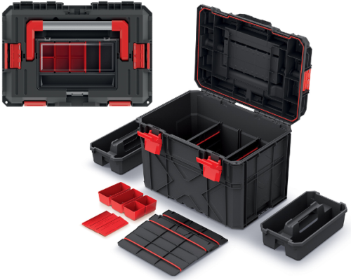 Wysoka skrzynia na narzędzia z organizerem Kistenberg KXBA604040