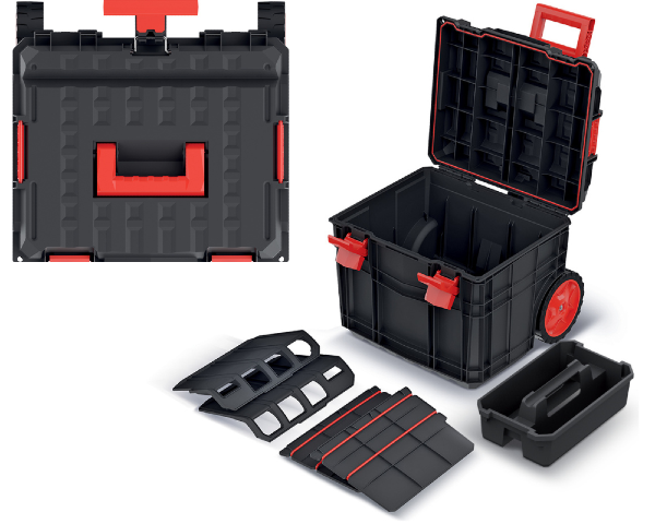 Kołowa skrzynia na narzędzia z teleskopową rączką C-Block Pro