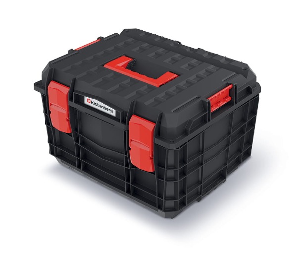 Skrzynka na narzędzia z wygodną rączką oraz wytrzymałymi zapięciami z ABS