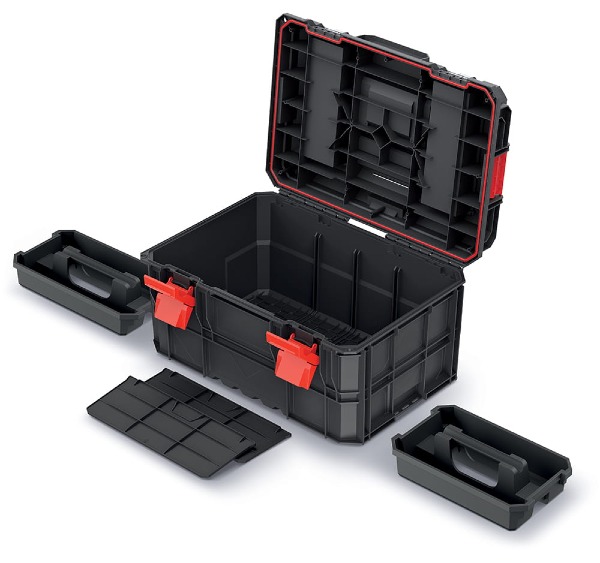 Pełny zestaw czyli skrzynka KXB604030F z nosidłami i przegrodami