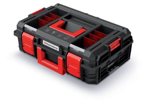 Wygodne przezroczyste organizery w klapie skrzynki narzędziowej