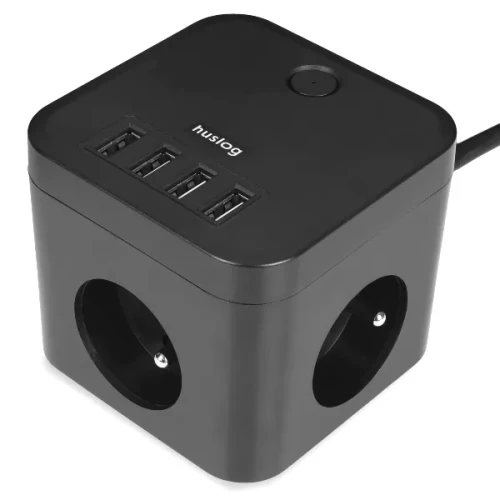 przedłużacz kostka 4 x usb 3 x gniazdo e 1,5m czarny huslog