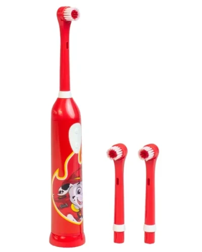 Dziecięca szczoteczka oscylacyjna do zębów czerwona Marshall Psi Patrol - zestaw z wymiennymi końcówkami