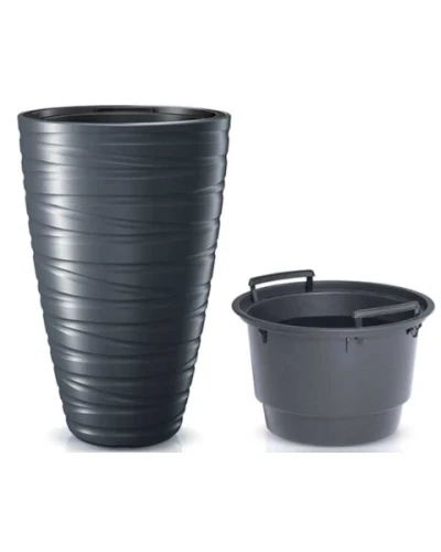 prosperplast maze donica ozdobna z wkladem 58 cm antracyt