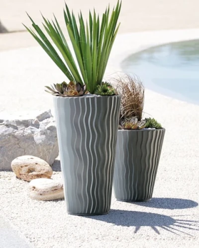 donice ozdobne prosperplast sandy slim aranzacja na zewnatrz