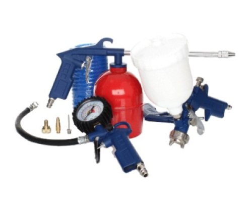 Zestaw pneumatyczny 8 elementów + waz 5 m + pistolety + koncowki