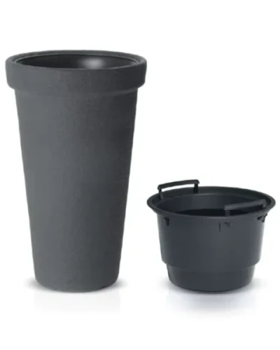 donica ozdobna z wkladem antracyt prosperplast classic tower