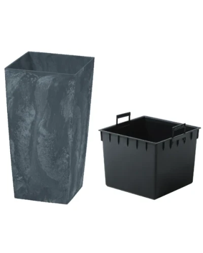 prosperplast-urbi-square-beton-effect-doniczka-wysoka-antracyt-prezentacja-wkladu