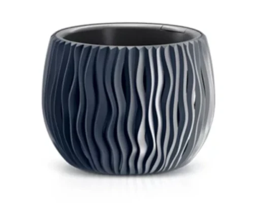 doniczka okragla 14 cm antracyt prosperplast sandy bowl