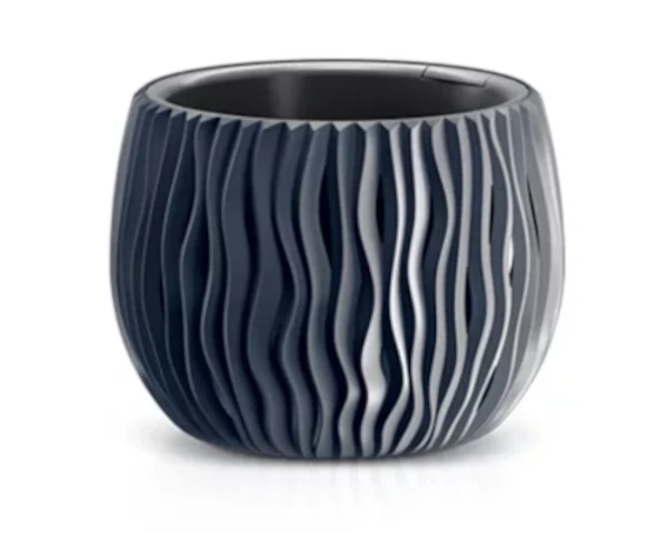 doniczka okragla 14 cm antracyt prosperplast sandy bowl