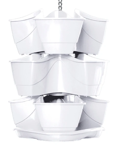 zestaw doniczek na ziola  prosperplast coubi bialy