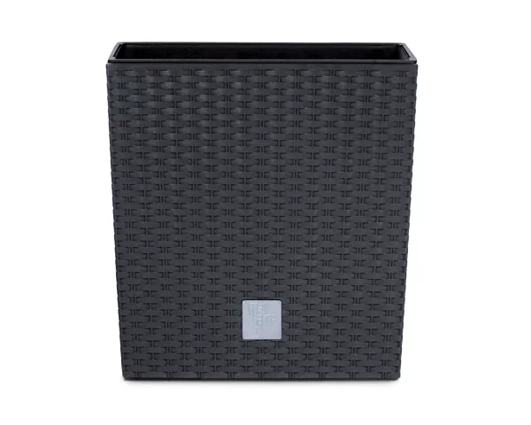 doniczka kwadratowa z imitacja ratanu 15,8L antracyt prosperplast rato low