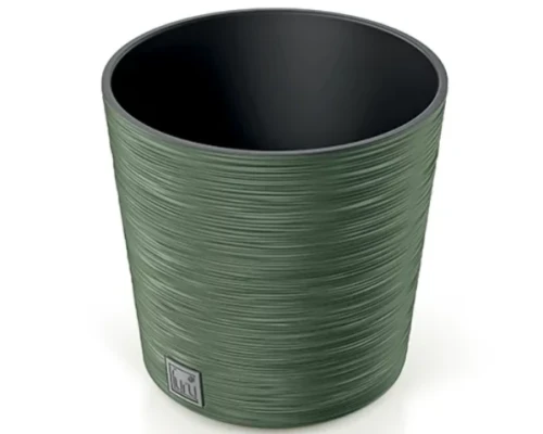 doniczka okragla z wkladem 25 cm zielona furu