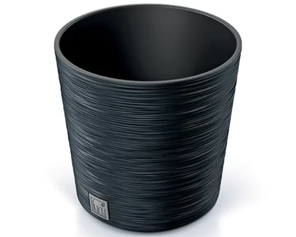 doniczka okragla z wkladem 25 cm antracyt furu round