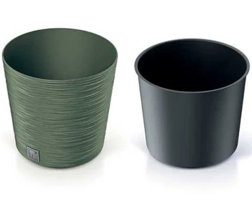 prosperplast doniczka zielona 17L z wkladem furu round