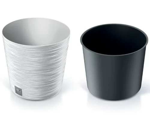 prosperplast doniczka 30 cm z wkladem biala furu round