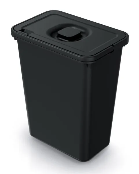 kosz na smieci 10l czarny keden systema basic flap