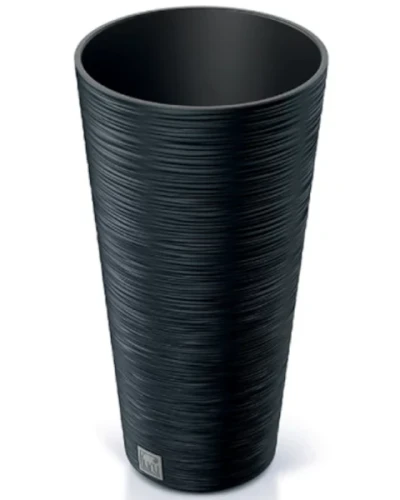 donica okragla 25 cm antracytowa prosperplast furu slim