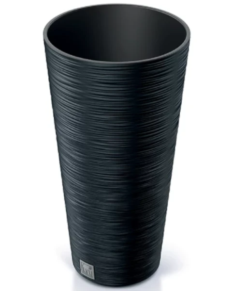donica okragla 25 cm antracytowa prosperplast furu slim
