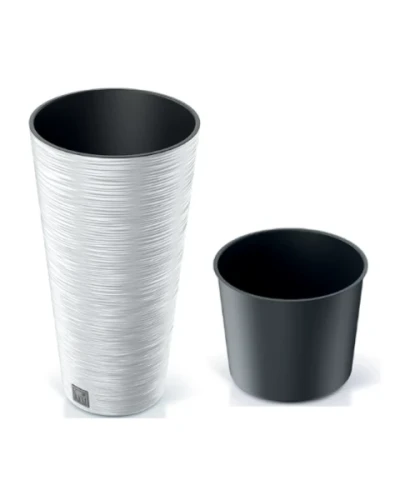 prosperplast donica wysoka z wkladem 15,5L biala furu slim